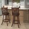 360° Swivel Upholstered Barstools Set Of 2 With Back And Footrest